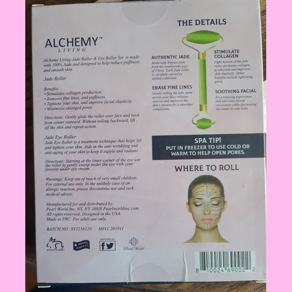 NWT - 100% REAL JADE FACE & EYE ROLLER DUO - Picture 2 of 10